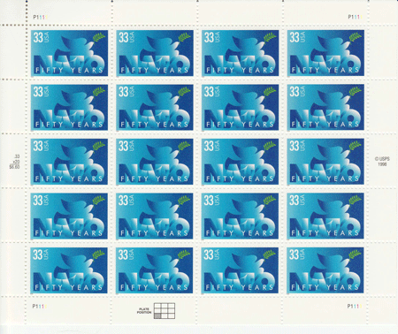 N.A.T.O. 50th Anniversary stamp sheet