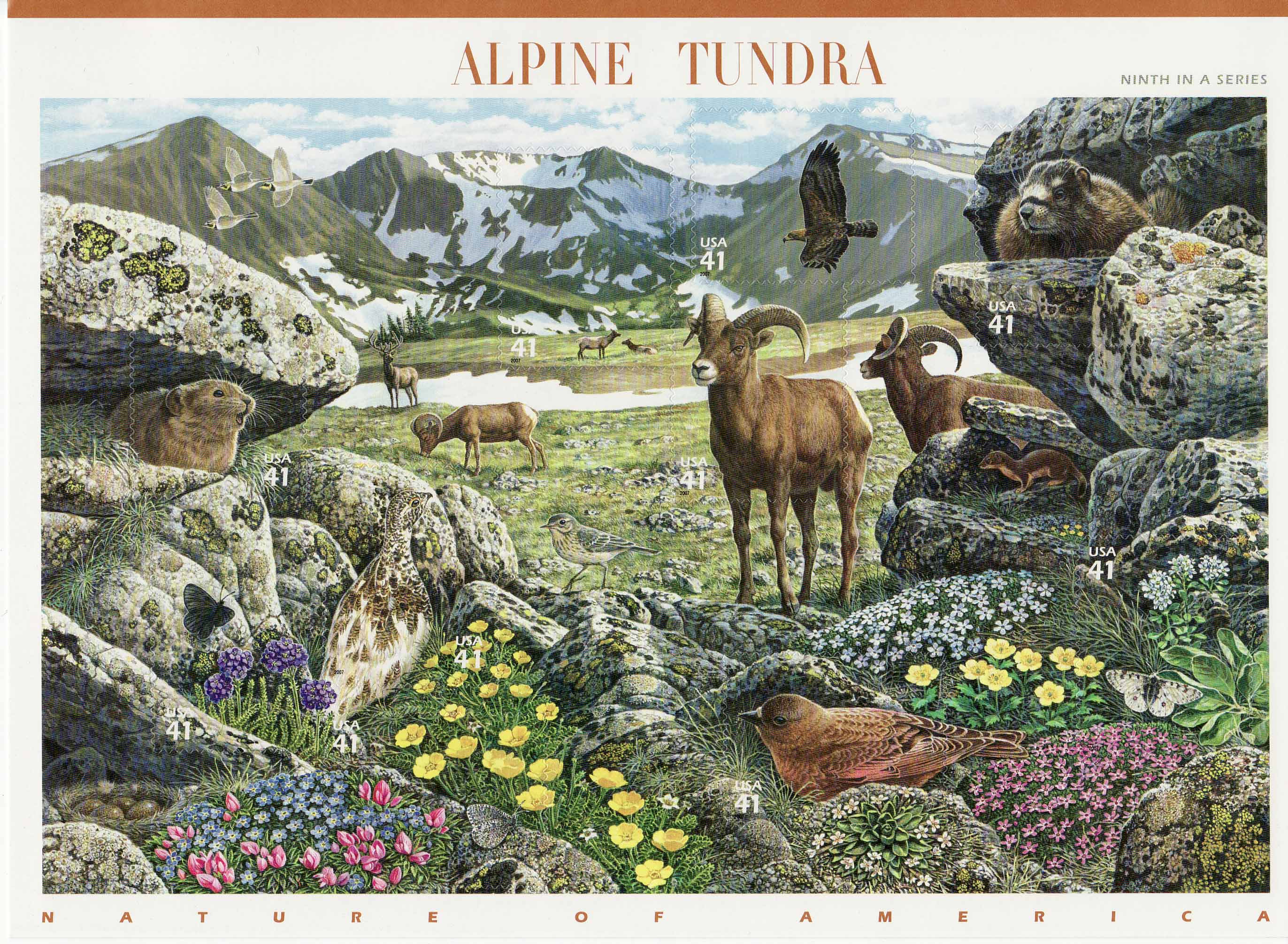Alpine Tundra stamp sheet