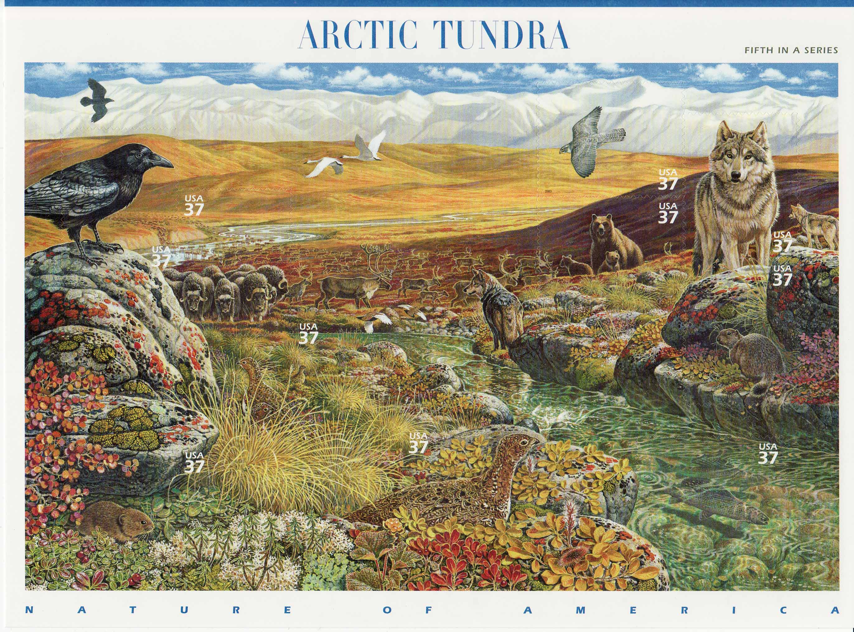 Arctic Tundra stamp sheet