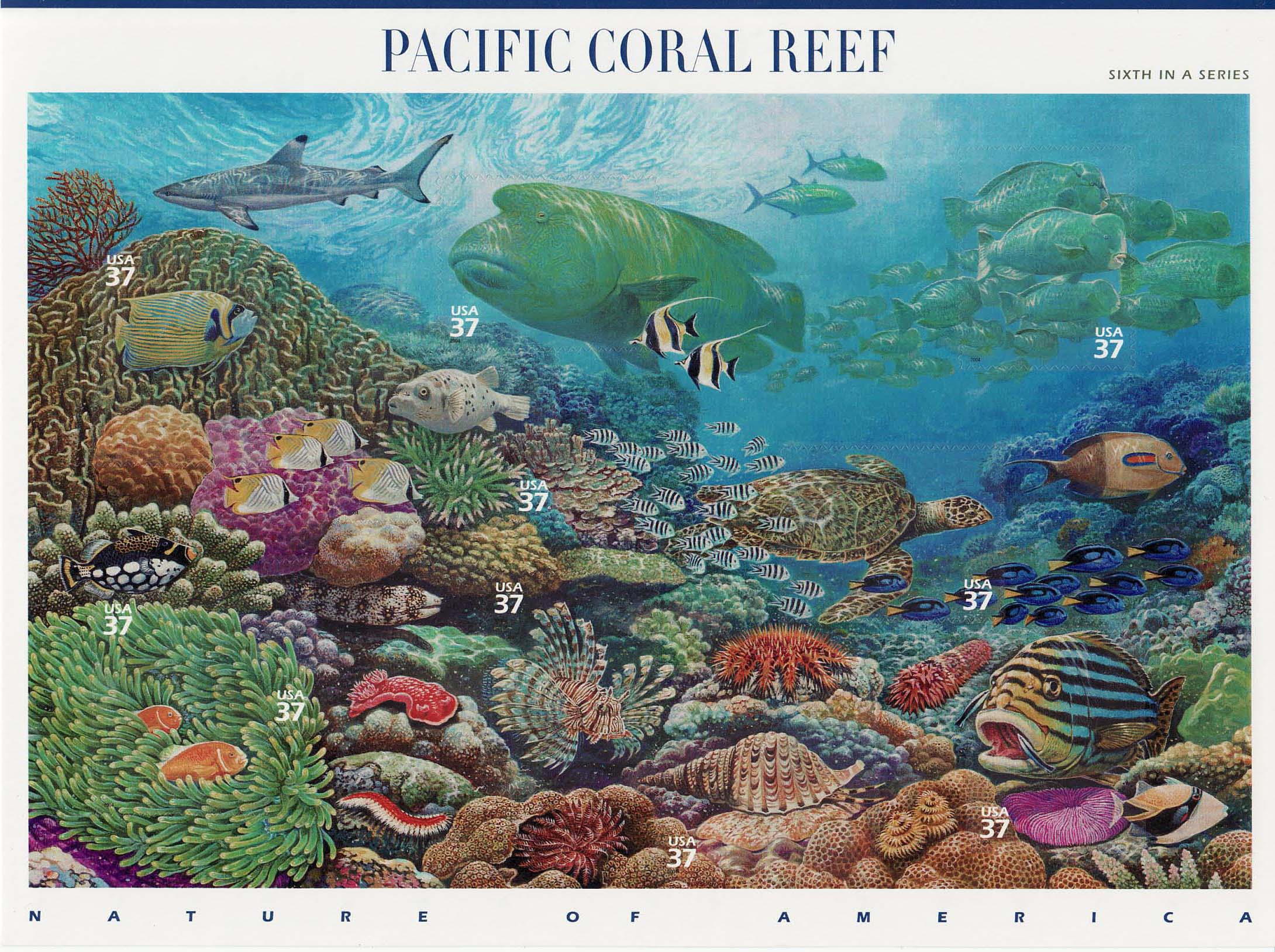 Pacific Coral Reef stamp sheet