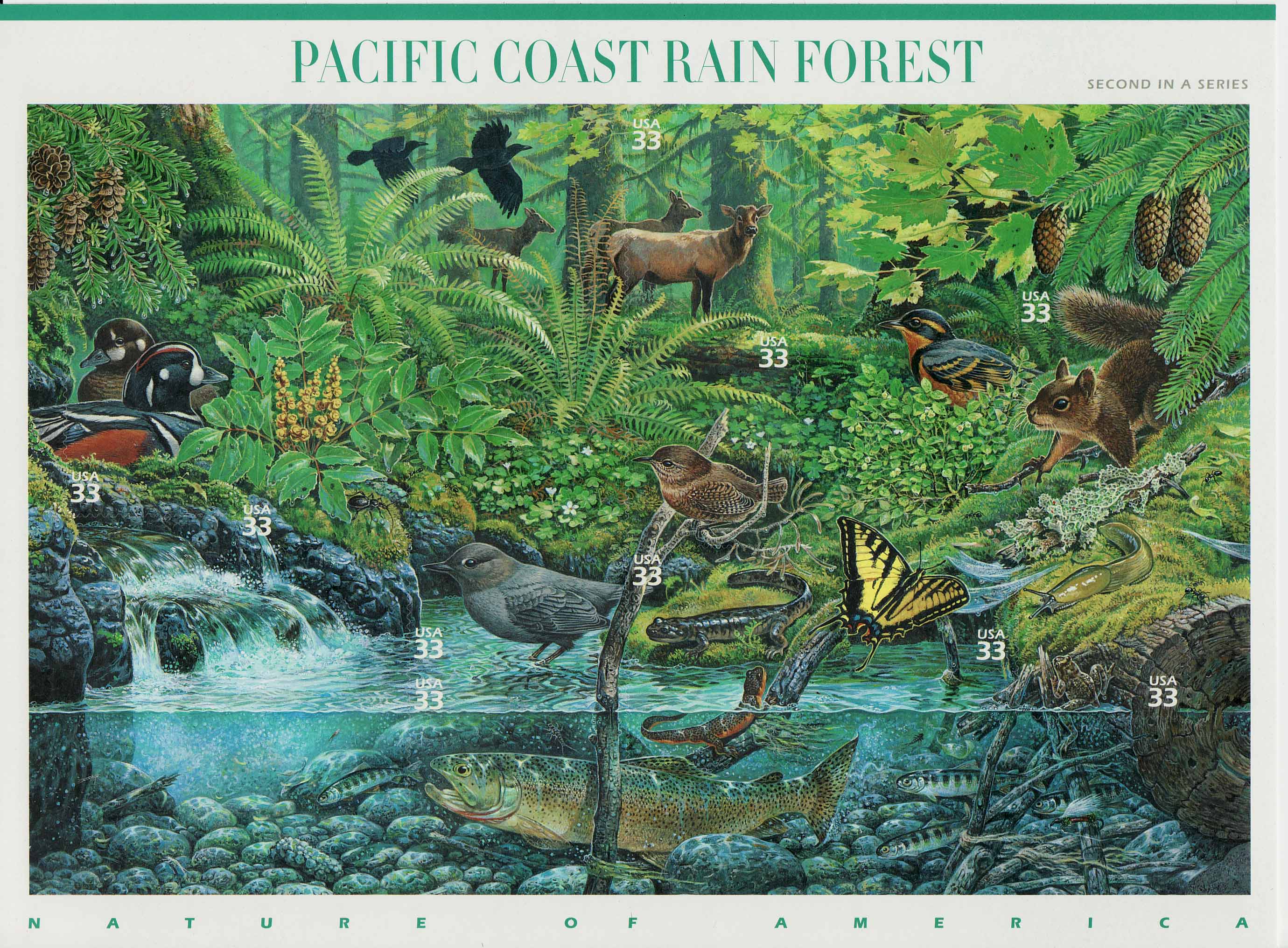 Pacific Coast Rain Forest stamp sheet