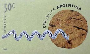 Argentina Corkscrew Stamp