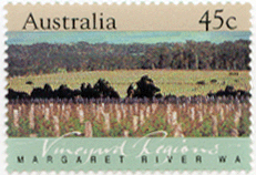 Australia stamp featuring vineyards, 45 c