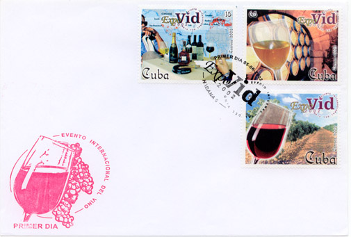 Cuba FDC featuring wine